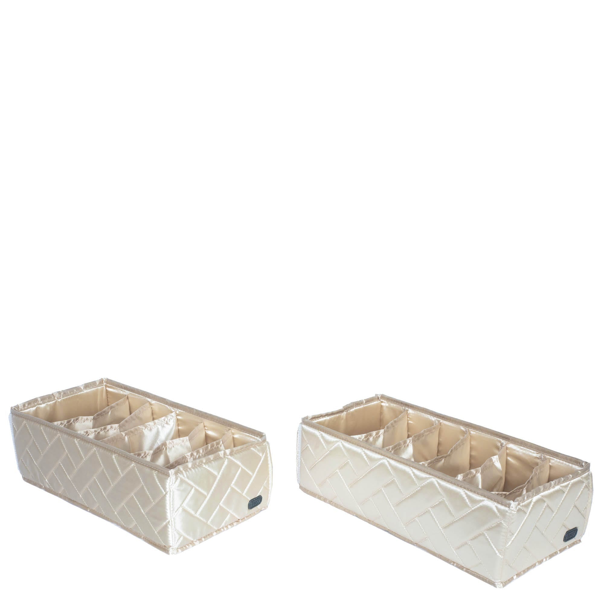 Dolly 2pc 6 Pocket Drawer Organizer - METALLIC CHAMPAGNE - Dolly2pk_ChampagneMetallic_02